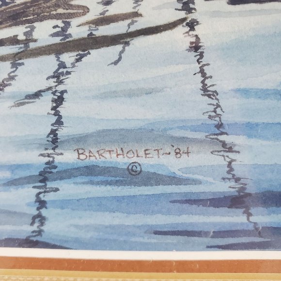 1984 Duck Watercolor: Pintail Drake by Dave Bartholet (Signed) - Picture 3 of 7